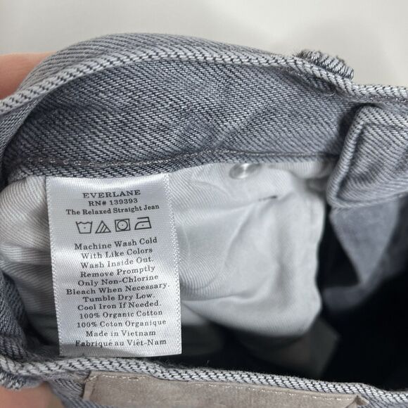 Everlane The Relaxed Straight Jean Gray Womens 26 Organic Cotton Button Fly - Picture 8 of 8